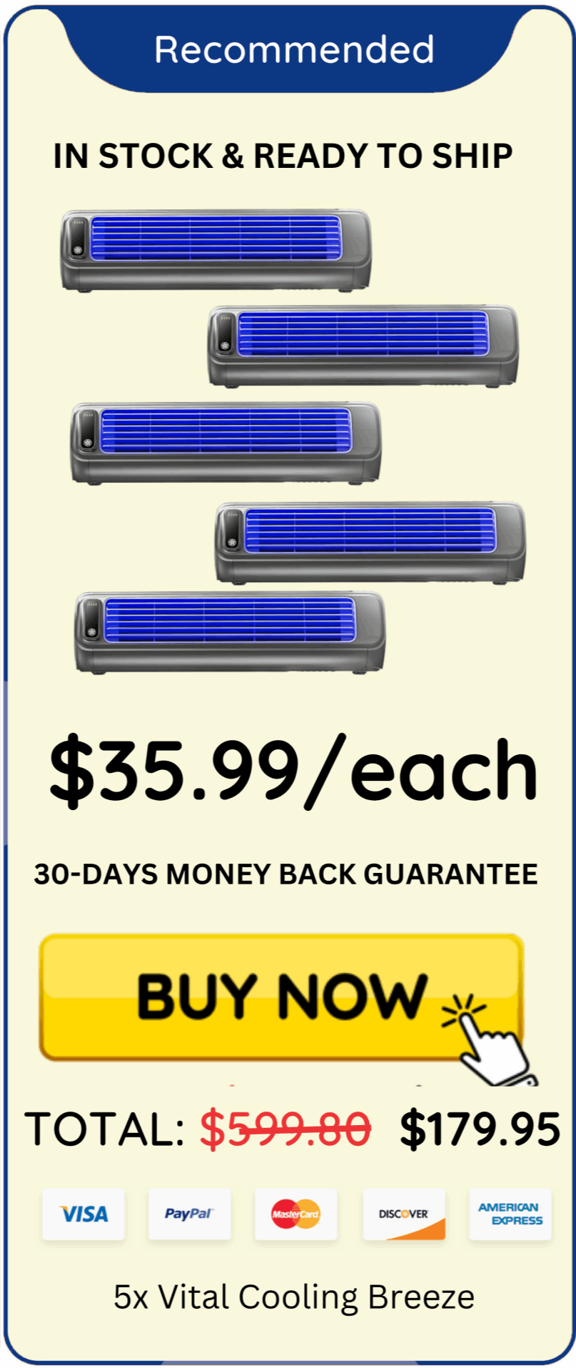 Vital Cooling Breeze offer package price 
